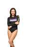 BE HAPPY STRIPED ONE PIECE RASHGUARD